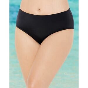 FULLFITALL Women's Size 18 Plus Bikini Bottom Swimsuit Mid Rise Black NWT
